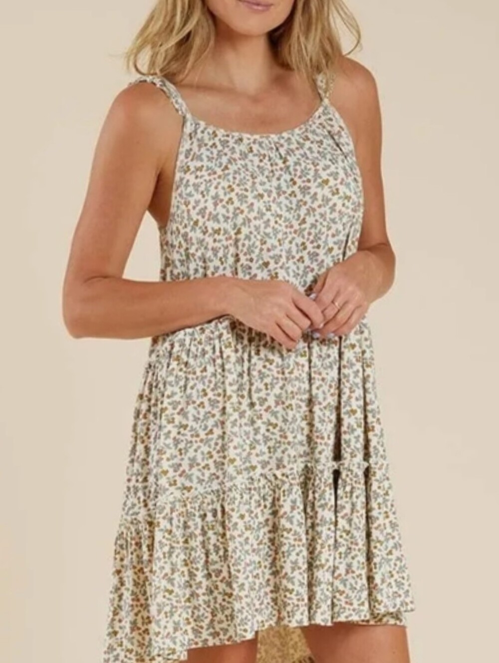 Rylee + Cru Tiered Mini Dress Vintage Floral RARE Print
